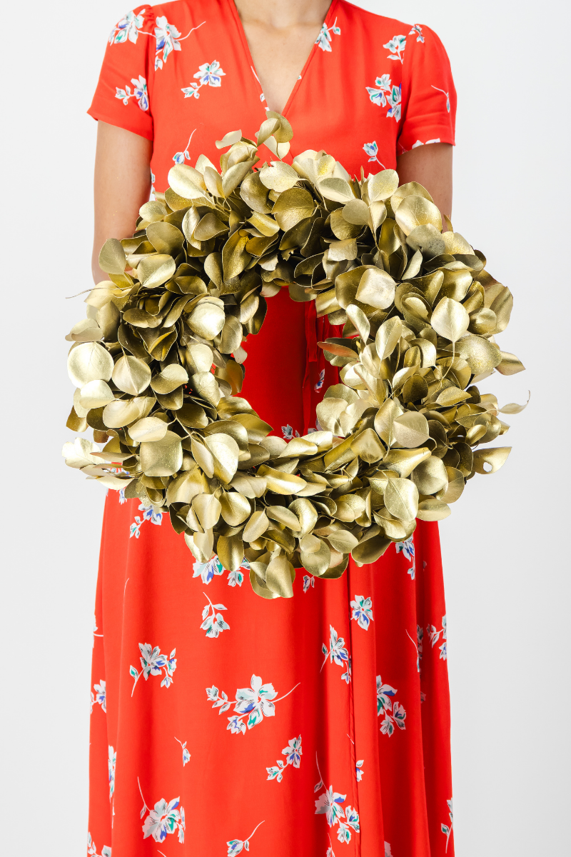 Gold Pennygum Wreath - 40cm