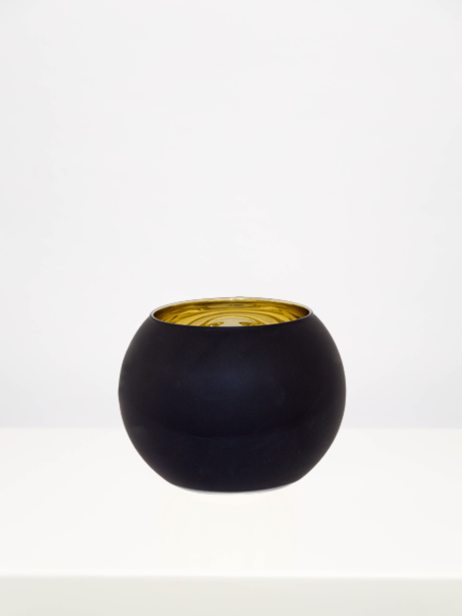 Black & Gold Ball Vase - 15cm