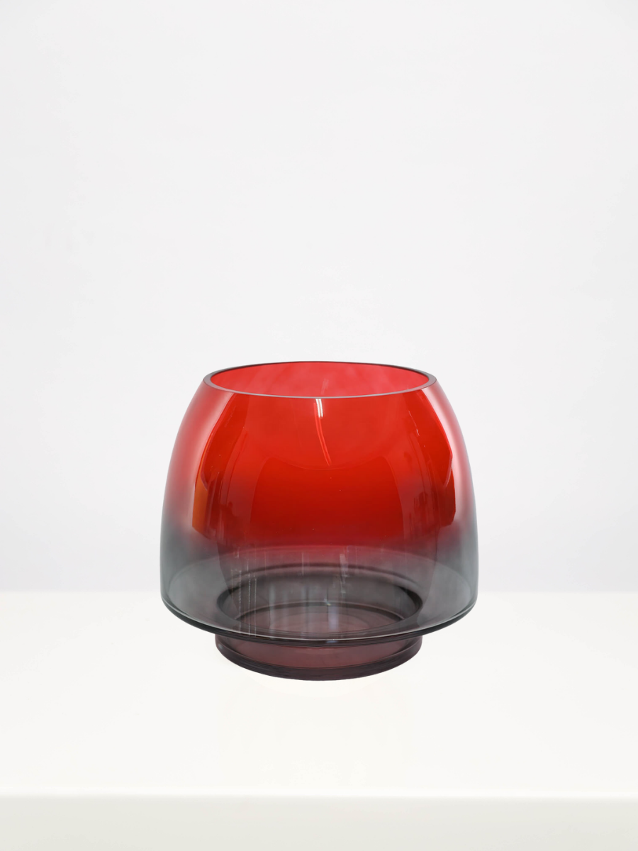 Red Ombre Hurricane Vase - 20cm
