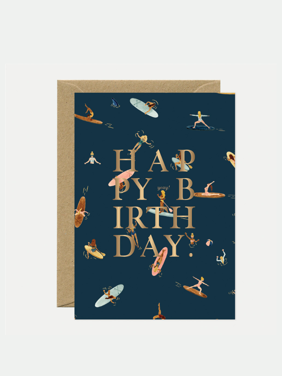 Happy Birthday Surfers - A6 Card