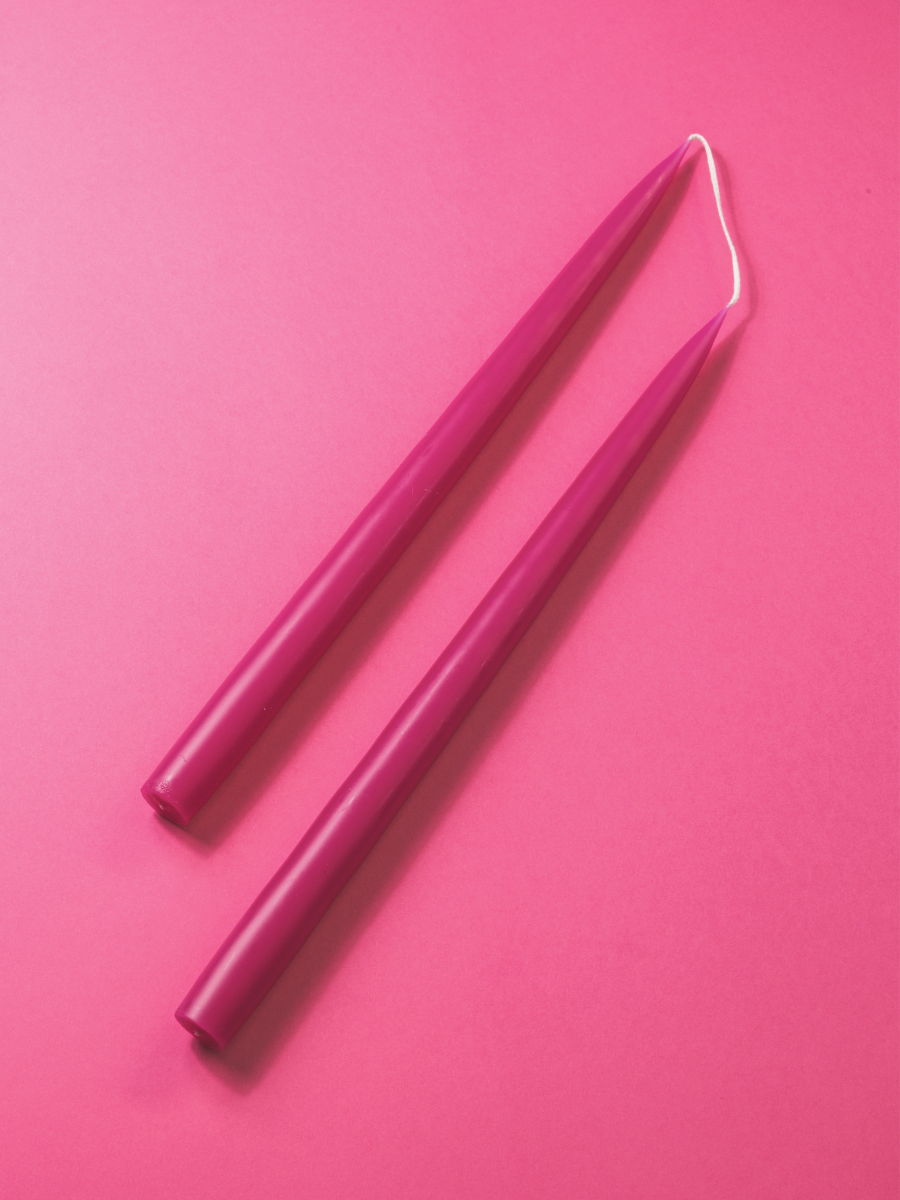 Miss Long - Pink Tapered Candle - 35cm