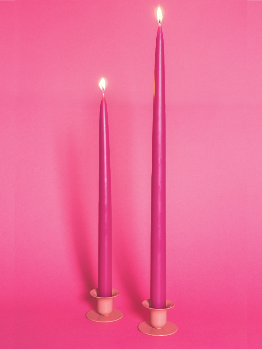 Miss Long - Pink Tapered Candle - 35cm