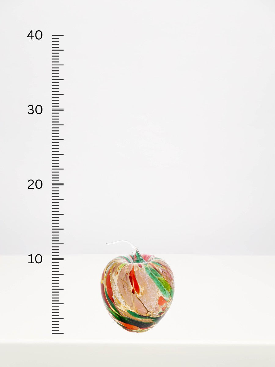 Fidrio - Apple Mixed Colours - 12cm next to a centimetre ruler showing its height