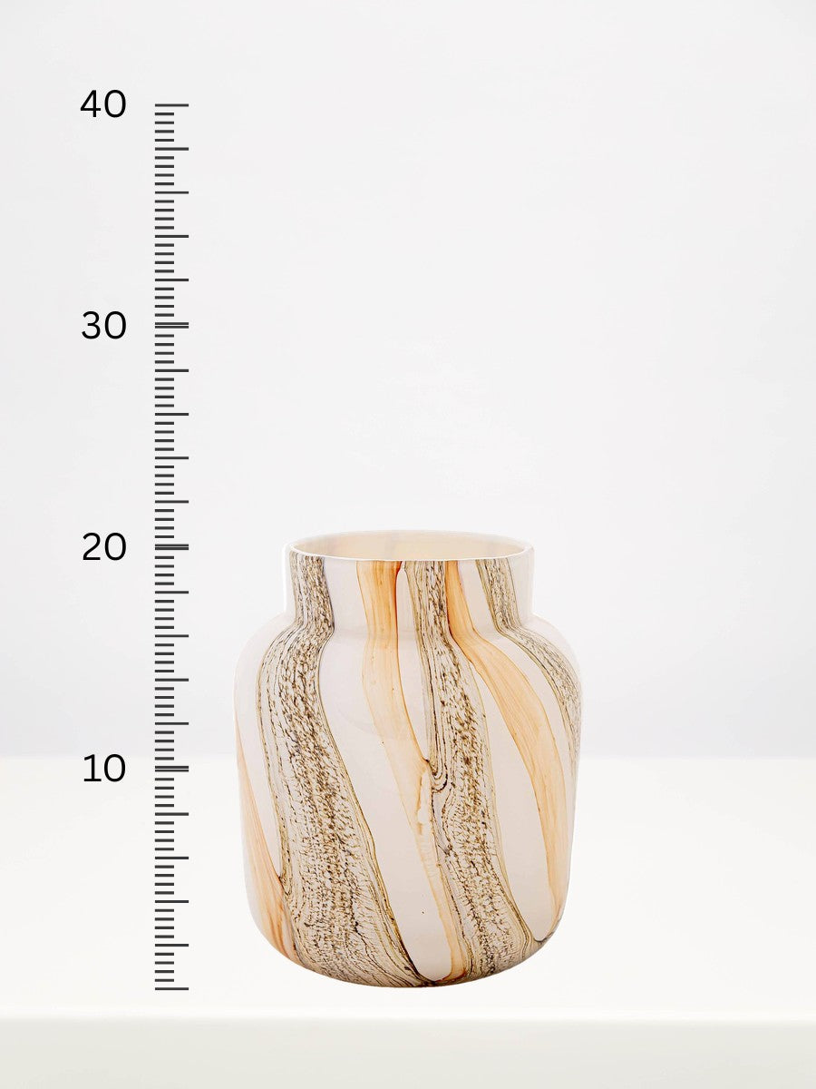Fidrio - Bloom Beach - 20cm next to a centimetre ruler showing its height