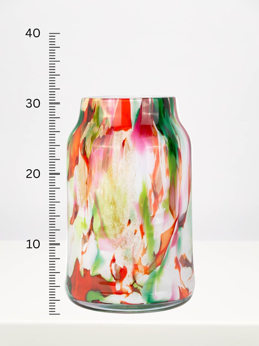 Fidrio - Bloom Mixed Colours - 30cm next to a centimetre ruler showing its height