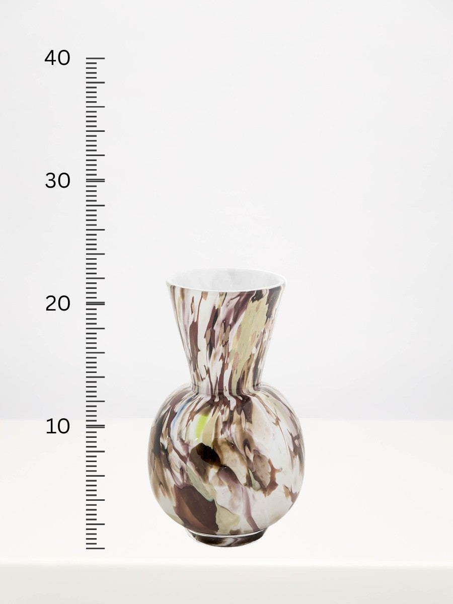 Fidrio - Bolvase Conical Neck Naturals - 22cm next to a centimetre ruler showing its height