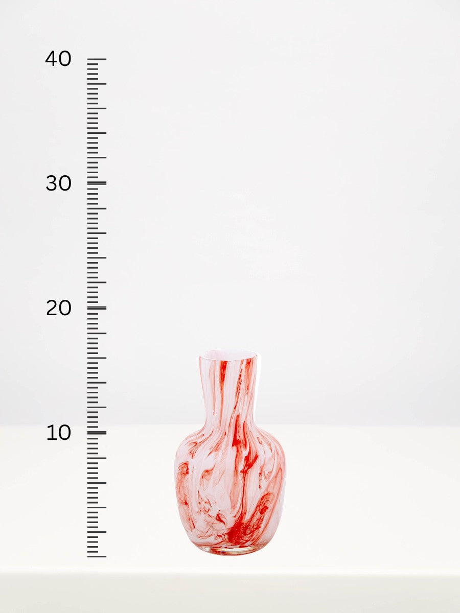 Fidrio - Flora Rosea - 16cm next to a centimetre ruler showing its height