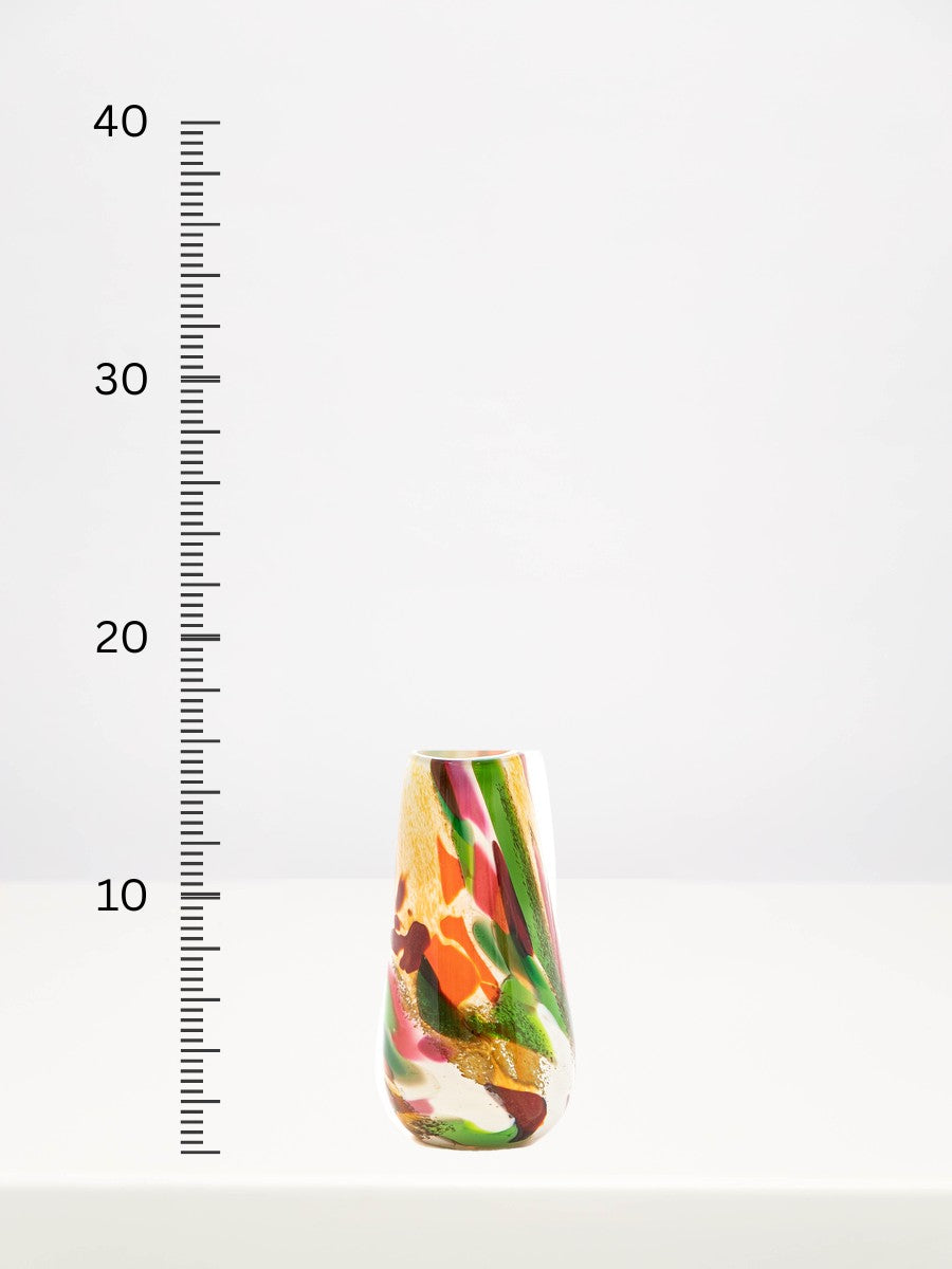Fidrio - Gloriosa Mixed Colours - 15cm next to a centimetre ruler showing its height