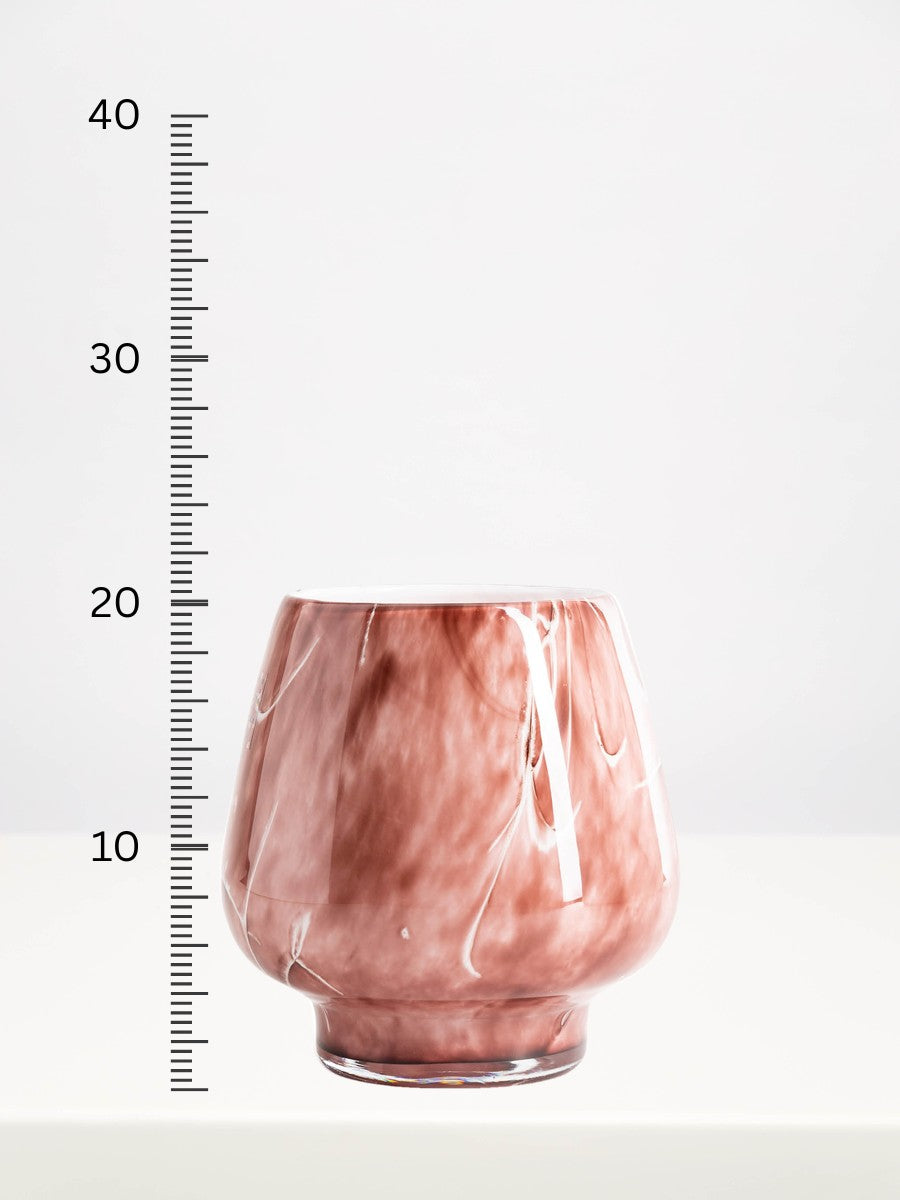 Fidrio - Milano Mauve - 20cm next to a centimetre ruler showing its height