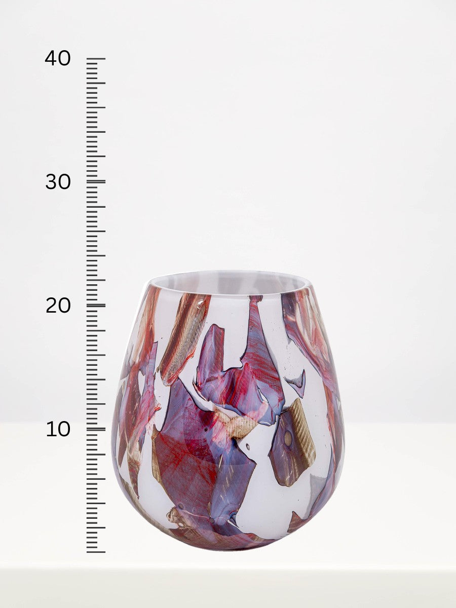 Fidrio - Oblique Blend - 22cm next to a centimetre ruler showing its height