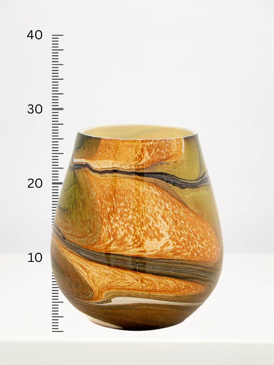Fidrio - Oblique Indian Summer - 27cm next to a centimetre ruler showing its height