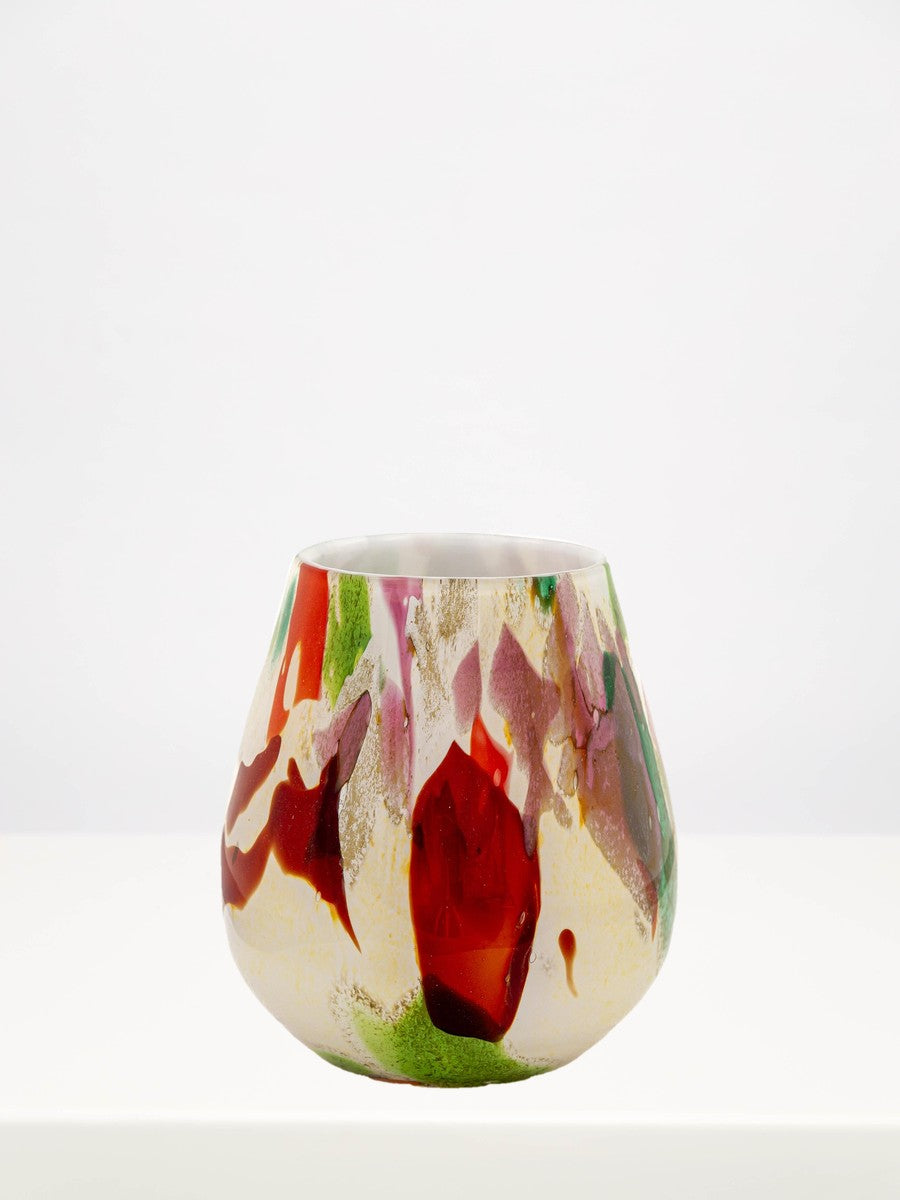 Fidrio - Oblique Mixed Colours - 22cm on a white table against a soft grey wall