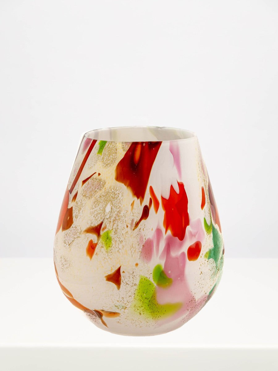 Fidrio - Oblique Mixed Colours - 27cm on a white table against a soft grey wall