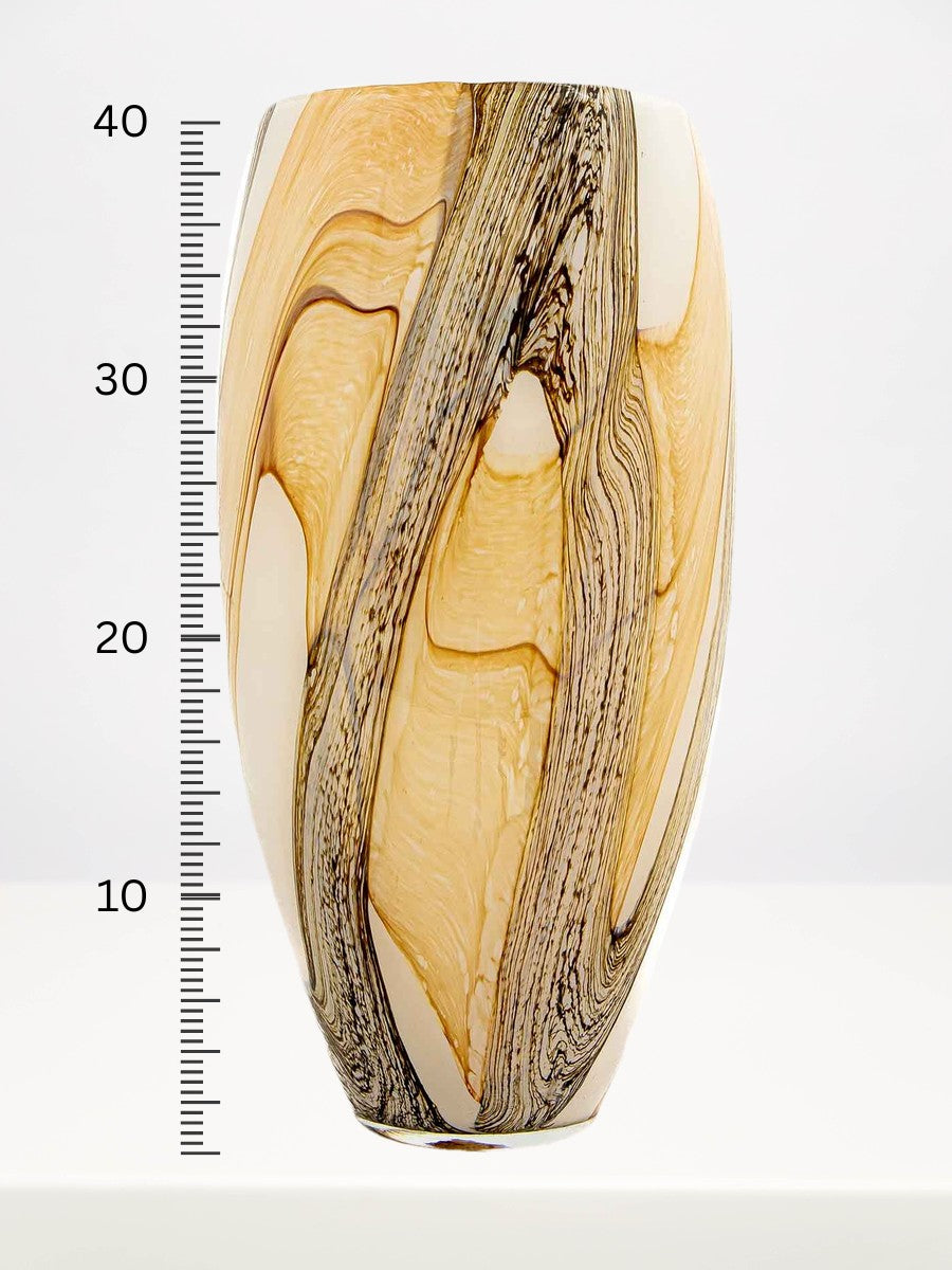 Fidrio - Oval Beach - 40cm next to a centimetre ruler showing its height