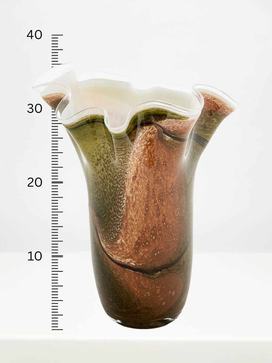 Fidrio - Wave Indian Summer - 35cm next to a centimetre ruler showing its height