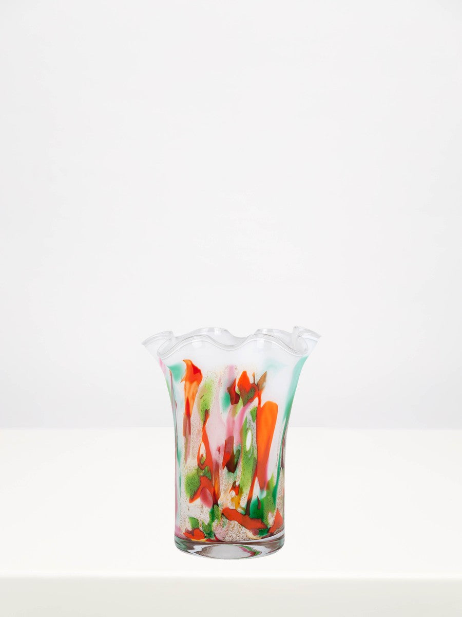 Fidrio - Wave Mixed Colours - 18cm on a white table against a soft grey wall